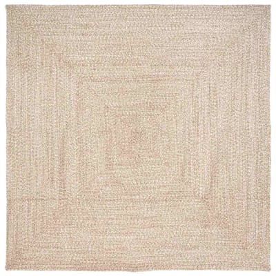 vidaXL - Gebied - Tapijt - Natuurlijk - en - Wit - 240 - x - 240 - cm - Jute