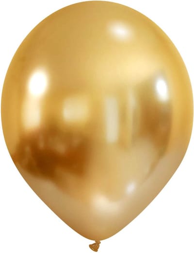 100 x latex ballons GOUD titanium (chrome / reflex) 13" = 32 cm (voor 15 liters lucht helium)