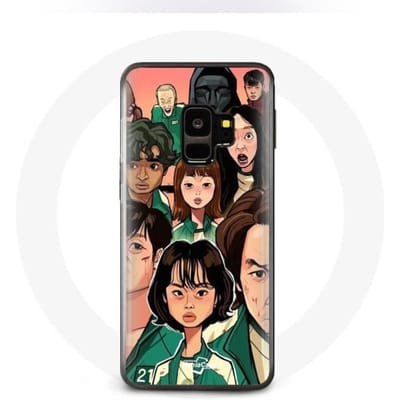 Coque pour Samsung S9 plus Squid Game Affiche personnages Fanart