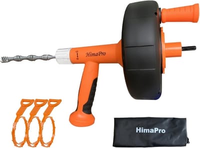 Loodgietersfret Trommel - Afvoer Ontstopper - Riool Reinigen - Boormachine Adapter - 06 cm x 76 m - Oranje