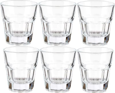 Vivalto shotglaasjes - 6x stuks - glas - transparant - 40 ml - borrelglazen - shotglazen