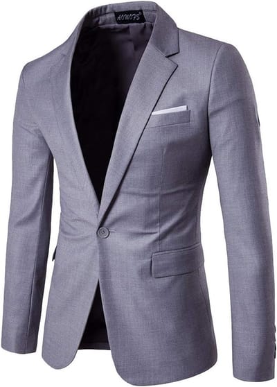 Heren Slim Fit Blazer - Casual en Zakelijk Enkele Knoop Kostuumjasje