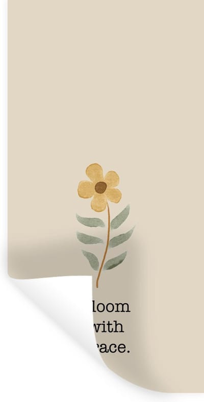 Muurstickers - Sticker Folie - Quotes - Spreuken - Bloom with grace - 40x80 cm - Plakfolie - Muurstickers Kinderkamer - Zelfklevend Behang - Zelfklevend behangpapier - Stickerfolie
