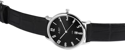 JUST Herenhorloge Echtleder Saxton, datumaanduiding