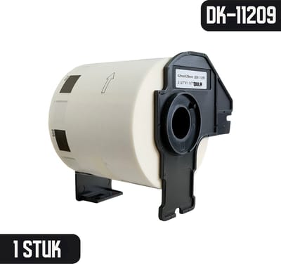 DULA Brother Compatible DK-11209 - Voorgestanst klein adreslabel - 1 rol - 62 x 29 mm - 800 labels per rol - Zwart op wit - Papier