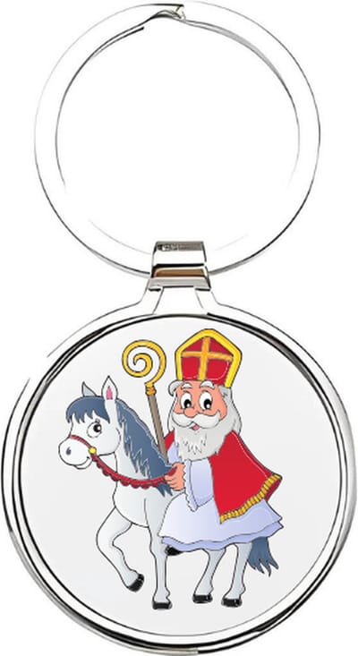 Akyol - sinterklaas Sleutelhanger - Kerstmis - de sint - sint - feestdagen - sinterklaascadeau - sinterklaascadeautje - sint en piet - americo - sneeuw - fijne feestdagen - Piet - sint nicolaas - pieten - 4 x 7,5 CM