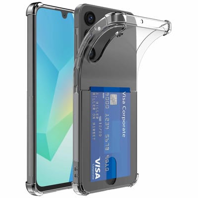 Geschikt voor Samsung Galaxy A16 Telefoonhoesje met Pasjeshouder Shockproof - Cardslot Back Cover Case Anti-Shock - Telefoonhoesje met Kaarthouder Transparant Doorzichtig - ProtX