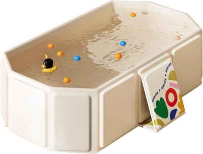 Opvouwbare babybad – Voor 0-8 jaar, met afvoerdop, beige
