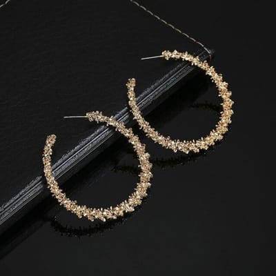 Nieuwe Mode Ronde Hangende Koreaanse Druppeloorbellen Voor Vrouwen Geometrische Ronde Hart Gouden Oorbel Trend Bruiloftsjuwelen black