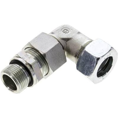 22L & G3/4'' Verzinkt Stalen L-Vorm Snijringkoppeling Buitendraad 160bar Verstelbaar ISO 8434-1