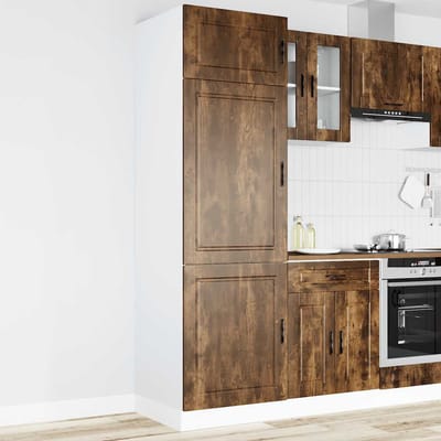 vidaXL - Keukenkast - Porto - bewerkt - hout - gerookt - eikenkleurig
