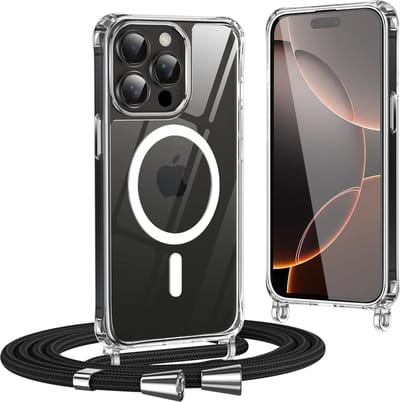 Geschikt voor Apple iPhone 16 Pro Max - Siliconen Sleutelkoord Back Cover Hoesje - Transparant