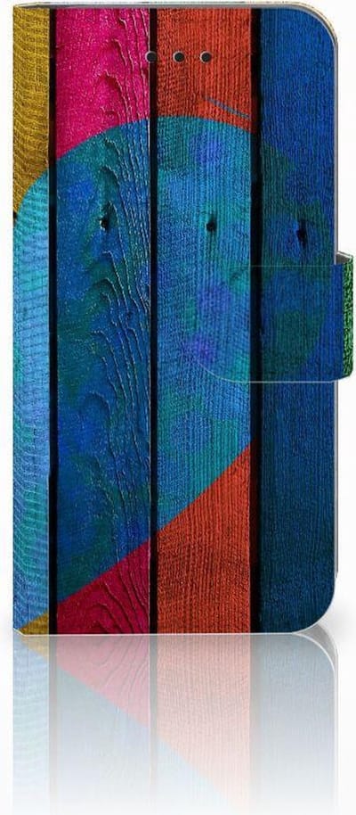 Apple iPhone X | Xs Book Style Case Wood Heart - Cadeau voor je Vriend
