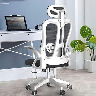 Ergonomische Gaming Stoel - Bureaustoel Racer - Comfortabel Werken - Verstelbare Lendesteunen - 65x52x108-126 cm - Zwart