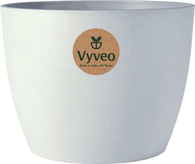 Vyveo - Bloempot Lunda - 14x10 - Lichtgrijs - Bloempot voor binnen en buiten - Lichtgewicht - Breukbestendig - Vorstbestendig - UV-bestendig