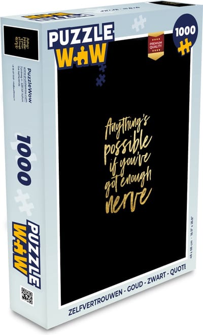 Puzzel Zelfvertrouwen - Goud - Zwart - Quote - Legpuzzel - Puzzel 1000 stukjes volwassenen
