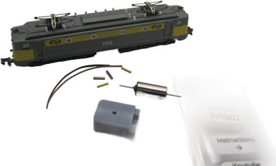 micromotor NR001 N ombouwset voor roco BR43, BR44, SNCF 150X, E44.5, E144.5, E91, BR191, u.a.