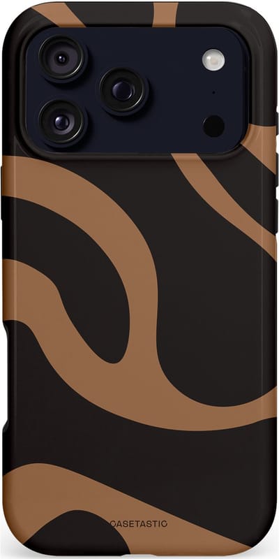 Casetastic hoesje geschikt voor Apple iPhone 17 Pro Max - MagSafe - Dubbellaagse bescherming - Chocolade Golven - Fashion Case - Zwart Taupe