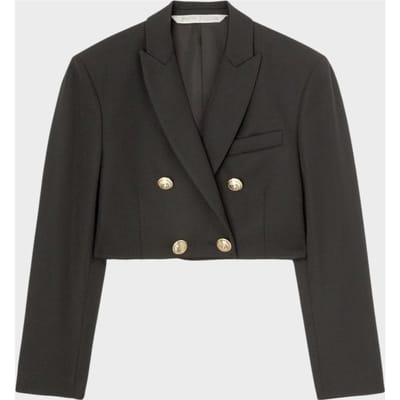 Palm Angels Cropped Blazer Zwart Goud