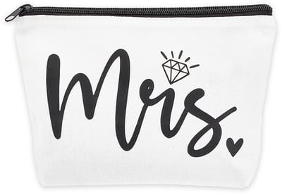 Dailygoods- Toilettas Bruid - Witte Make-up Tas - Reis-Toilettas - Bruidsfeestdecoraties - Verlovingsgeschenken - Afmetingen 22,5 x 15 x 5,5 cm - Make-uptas