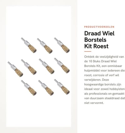 Dailygoods - Draad Wiel Borstels Kit - Roest Verwijdering - 10 Stuks - Robuust en Duurzaam - Universele Boor Accessoire - Voor Schuren en Polijsten