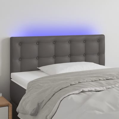 vidaXL - Hoofdbord - LED - 100x5x78/88 - cm - kunstleer - grijs