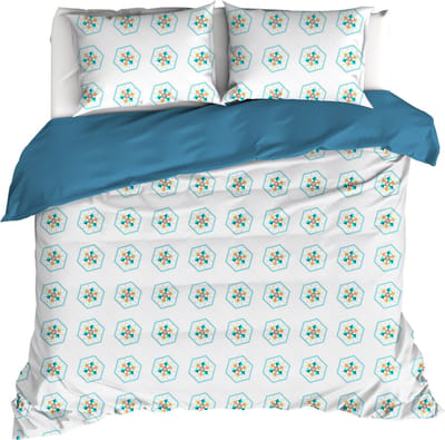 De Witte Lietaer Dekbedovertrek Saga, Exotic Plume - 200 x 200/220 - Katoen Percal