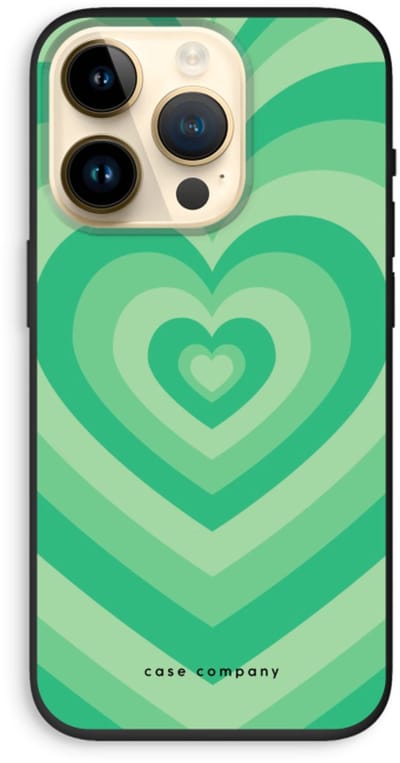 Case Company® - Hoesje geschikt voor iPhone 14 Pro hoesje - Hart Groen - Biologisch Afbreekbaar Telefoonhoesje - Bescherming alle Kanten en Schermrand