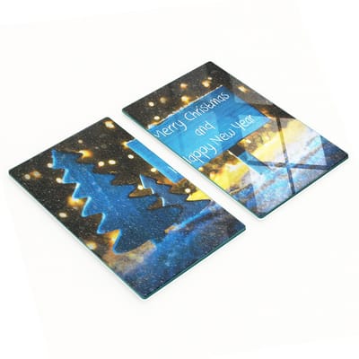 Decoratieve snijplanken van gehard glas met kerstmotief, 2x30x52 cm