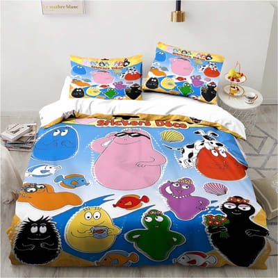 Schattige Cartoon Les Barbapapa Beddengoed Collectie Zachte Dekbedovertrek Volwassenen Kinderen Slaapkamer Enkel Dubbel King Size Bed Dekbedovertrek Kussensloop AU Double 180x210cm