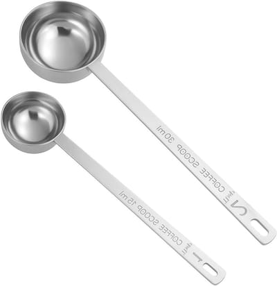 Set van 2 hoogwaardige roestvrijstalen koffielepels 15 ml en 30 ml - nauwkeurige maatlepels met antislip handvat en duidelijke maatverdeling voor perfect koffiezetten en bakken