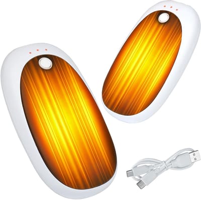 Oplaadbare Handwarmers - 2 Stuks Draagbare Magnetische Elektrische Verwarmers met 6000 mAh Batterij, Ultra Licht en Dun, 3 Verwarmingsmodi voor Snelle Verwarming en Herbruikbaar Gebruik Buiten