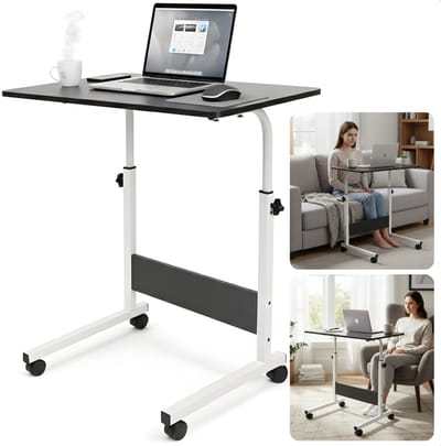 Cheqo® Bedtafel Op Wielen - Verrijdbare Bedtafel - Laptoptafel Op Wielen - Verrijdbare Laptoptafel - Overbed Tafel - Tafel Voor Over Bed - Bedtafeltje Met Wielen - Laptoptafel Bed - Bedtafel Laptop