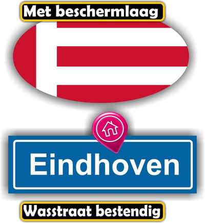 Jerma - Eindhoven - Vlag - Auto - Sticker - set 2 st - Ovaal 13x7 cm - 13x6 cm - Zelfklevend - Vinyl