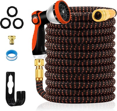 Uitbreidbare tuinslang - 100FT 3-laags latex slangpijp - duurzaam 3450D weefsel - No-Kink flexibel - 10 functie spray