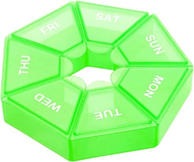 Pillendoos - 7 Dagen - Pillenbakje - Pillen Organizer - Medicijn Doosje - Lime Groen