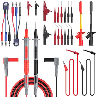 Uitgebreide 26-in-1 Multimeter Meetkabel Set met Adapters, Testhaken en Krokodillenklemmen