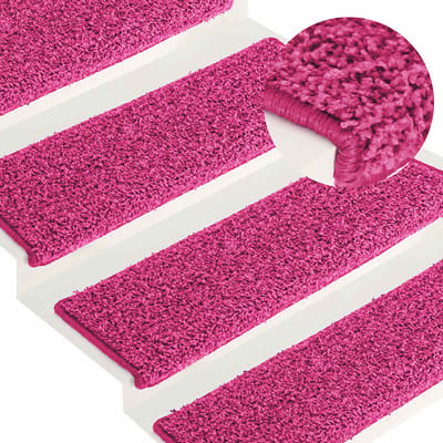 vidaXL - Trapmatten - 30 - st - 65x21x4 - cm - Roze - Rechthoekige - Rand