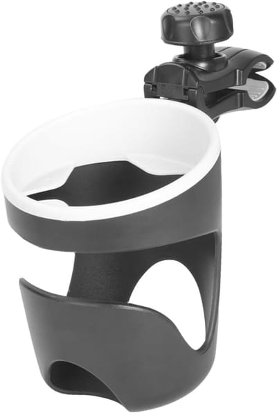 Bekerhouder Kinderwagen - Flessenhouder Kinderwagen - Drinken Onderweg - Verstelbare Bevestiging - 16 x 12 x 9.5 cm - Zwart