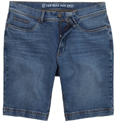 JP 1880 - Heren - Jeansbermuda denim FLEXNAMIC® vintage look loose fit 5-pocket - Denim blauw - Maat 70
