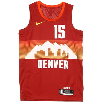Basketbaltanktop voor heren Nba Swingman Jersey City Edition 2020 nr. 15 Nikola Jokic Dennug Team Crimson/university Orange