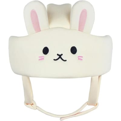 Baby Peuter Veiligheidshelm Zonder Bulten Hoofdkussen Stootrand Bonnet Baby Hoofdbeschermer - Babyhelm voor Kruipen Lopen Leren white