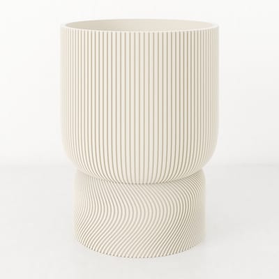 Fleuriek - hoge plantenpot van bio plastic - Japandi Living - Moderne Japandi Decoratie - Ø12 cm Beige