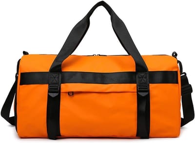 Thijox - Kleine Sporttas 31,25L met Natte Zak en Schoenenvak, Gymplunjezak, Yogatas, Handbagage, Reistas, Oranje, 50 x 25 x 25 cm, Duffle voor Dames e