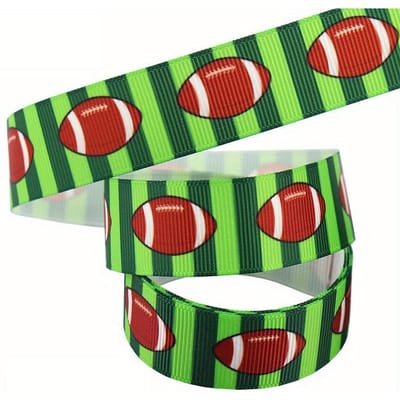 1 Rol Voetballint 5 Yards Rugby Grosgrain Lint Bruin Groen Sport Decoratief Lint voor Cadeauverpakking Feestartikelen Knutselen 3