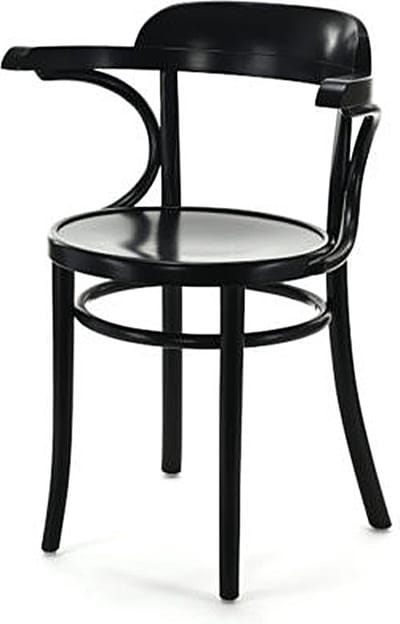 Fameg Thijs Eetkamerstoel Zwart - Met Armleuning - Hout - Café Stoel