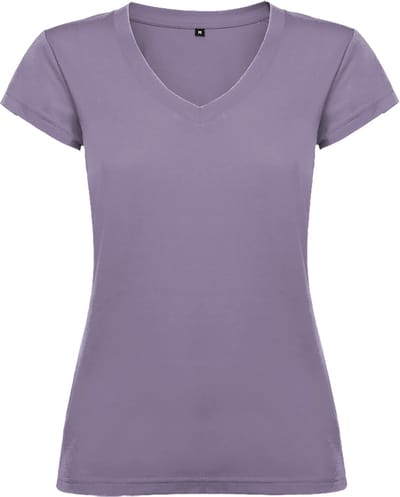 Dames V-hals getailleerd t-shirt model Victoria Lavendel maat 2XL