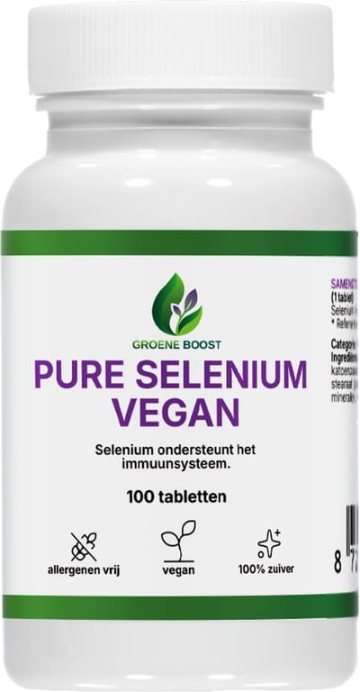 Groene Boost Selenium Vegan Supplement – 100 Tabletten – Selenium Antioxidant