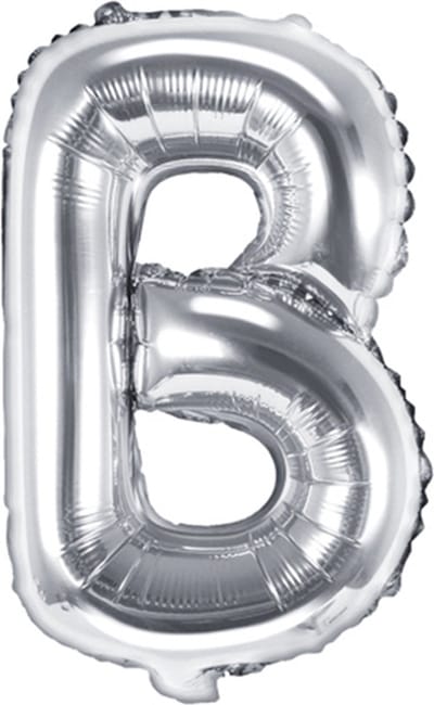 Partydeco - Folieballon Zilver Letter B (35 cm)