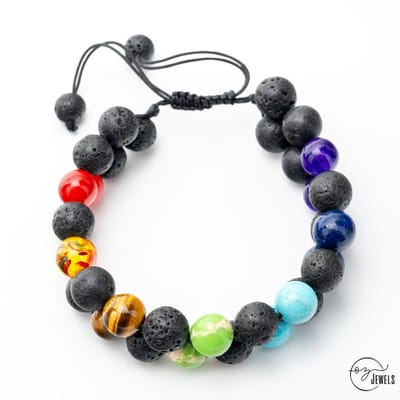 OZ Jewels – Kleurrijke Natuursteen Armband – Verstelbaar – Vrouwen
